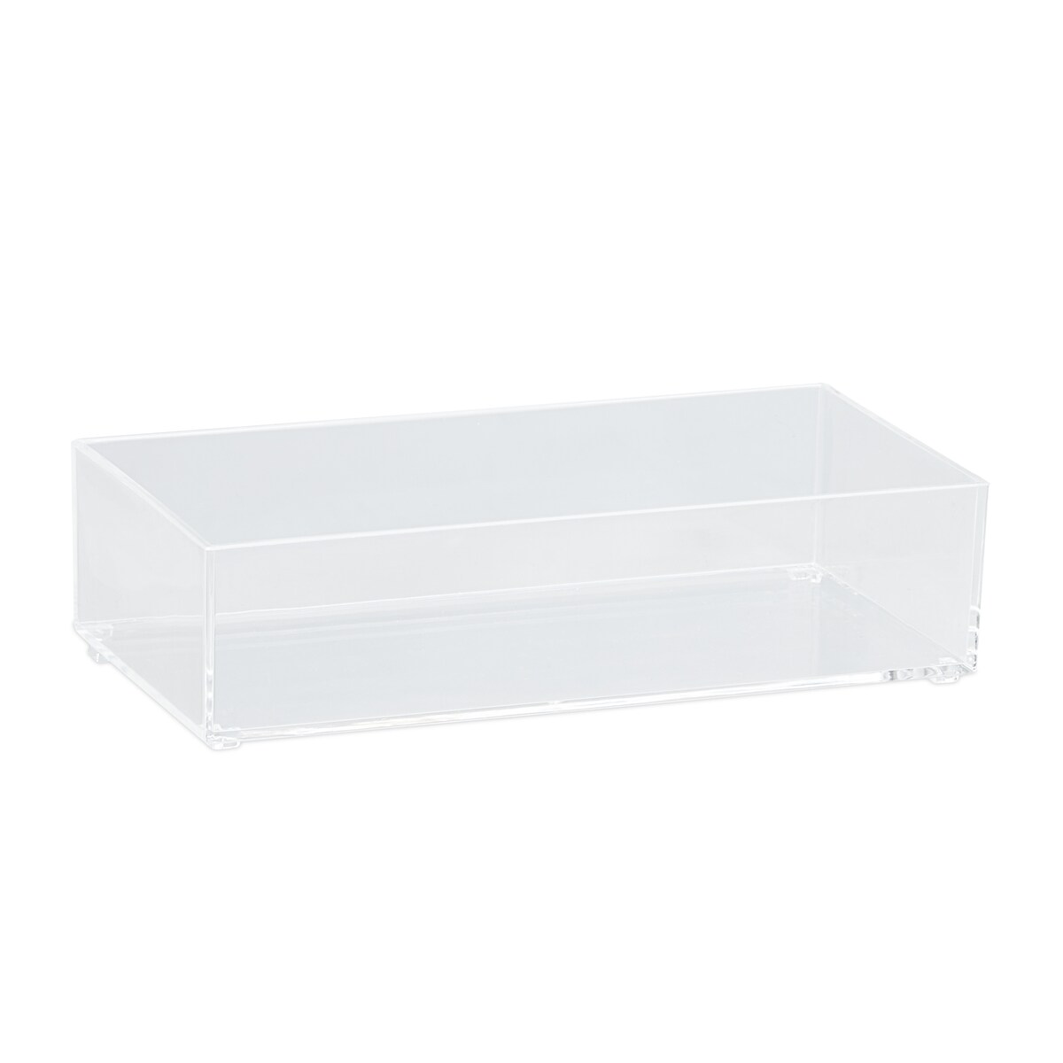 Relaxdays Schubladen Organizer, Make Up, Schmink- u. Schreibtisch, Büro, Küche, Kunststoff, HBT 5x19x9,5 cm, transparent