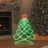 thumbnail of vidaXL Lichterbaum in Weihnachtsbaumform Mehrfarbig 80 x 56 cm PVC