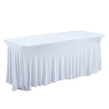 thumbnail of Housse élastique blanche pour table pliante 180cm - Oviala
