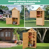 thumbnail of Helloshop26 - Abri de jardin extérieur à 5 etagères cabane verrouillable en bois de sapin toit en tôle galvanisée  20_0005485