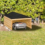 thumbnail of Relaxdays Mähroboter Garage, Holz, HxBxT: 52,5 x 79 x 74 cm, Satteldach, Rasenmäher Haus, Robotergarage, natur/schwarz