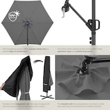 thumbnail of tectake Artemis parasol met zonne-energie LED - 3x3m licht grijs - Sterke UV-bescherming & waterafstotende stof