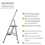 thumbnail of WENKO Alu-Design Klapptrittleiter 2-stufig Silber