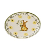 thumbnail of Frühstücksteller Porzellan 20,2x2,3cm Hasen und Blumen Motiv Essteller Ostern Mittagsteller Speiseteller Frühstücksteller Snackteller Geschirr