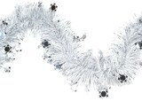 thumbnail of 3m Weihnachtsgirlande 10cm mit Schneeflocken Lamettagirlande Weihnachtsbaumgirlande Dekogirlande Weihnachten Christbaumgirlande Fasching Weiß Perlmutt