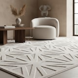 thumbnail of Teppich Outdoor 3D-Effekt Wetterfest Waschbar Strapazierfähig Balkon Terrasse Küche OEKO-TEX Creme 200x290 cm – ORTLER von Kadima Design