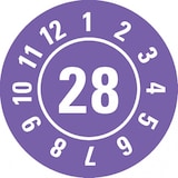 thumbnail of Dreifke® Prüfplakette 28, violett, Folie, ablösbar, Ø 25mm, 105 Stk.