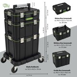 thumbnail of Profi Stapelboxen 3 Boxen mit Tragegriffen Rollbrett mobile Transportboxen Werkzeugkoffe