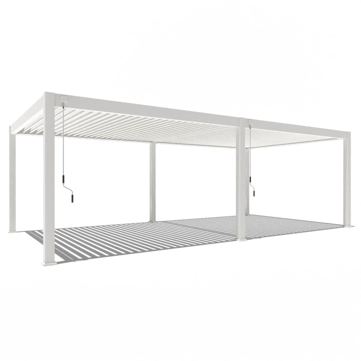 Weide Deluxe Plus | Pergola Voll Aluminium freistehend | 4 x 8 M | Lamellendach weiß