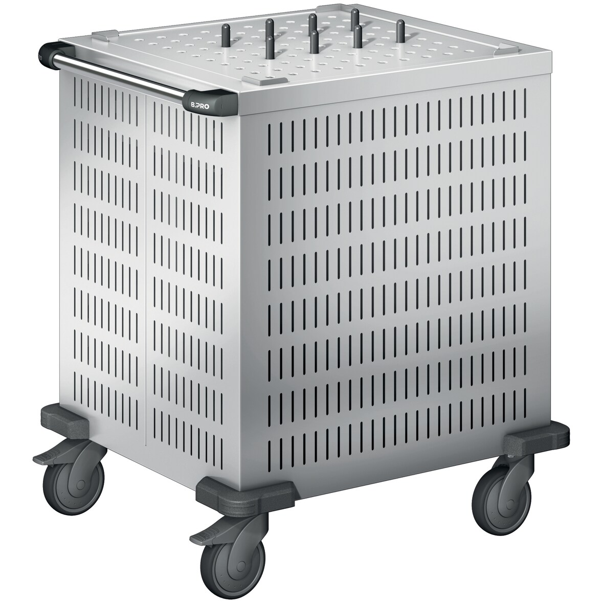 B.PRO UNI-K 58/58, Universalspender aus rostfreiem Edelstahl, fahrbar