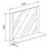 thumbnail of VCB10 Mini Spiegelschrank Bad , Badespiegel mit 1 Regal Honig-Eiche dekor/weiß.