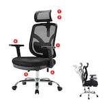 thumbnail of SIHOO Bürostuhl Schreibtischstuhl, ergonomisch, verstellbare Lordosenstütze und Armlehne ~ schwarz