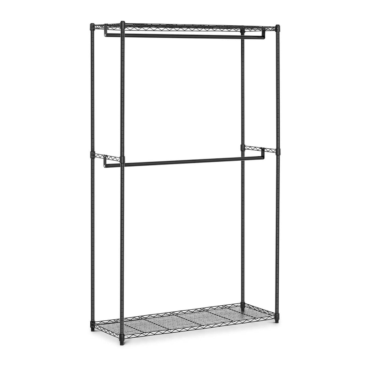 Helloshop26 - Appendiabiti con 2 aste 120 x 45 x 199,5 cm 200 kg metallo nero 14_0000314