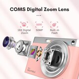 thumbnail of Appareil Photo Numérique 50MP 4K Vidéo Vlog Autofocus Zoom 16x Rose Noir YONIS