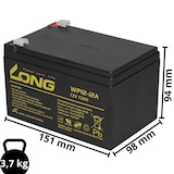 thumbnail of Kompatibler Accu Elektro Roller Scooter Elektromobil 24V 2x 12V 12Ah AGM Akku