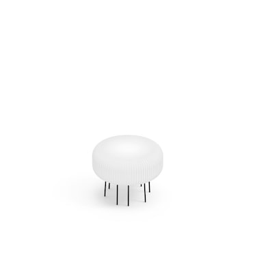Lampada da Terra in Polietilene Bianco e struttura Nera, Luce a LED Fredda - Serie Elly da Esterno in Polietilene 54x40 cm (d x h) LA375-0400X1