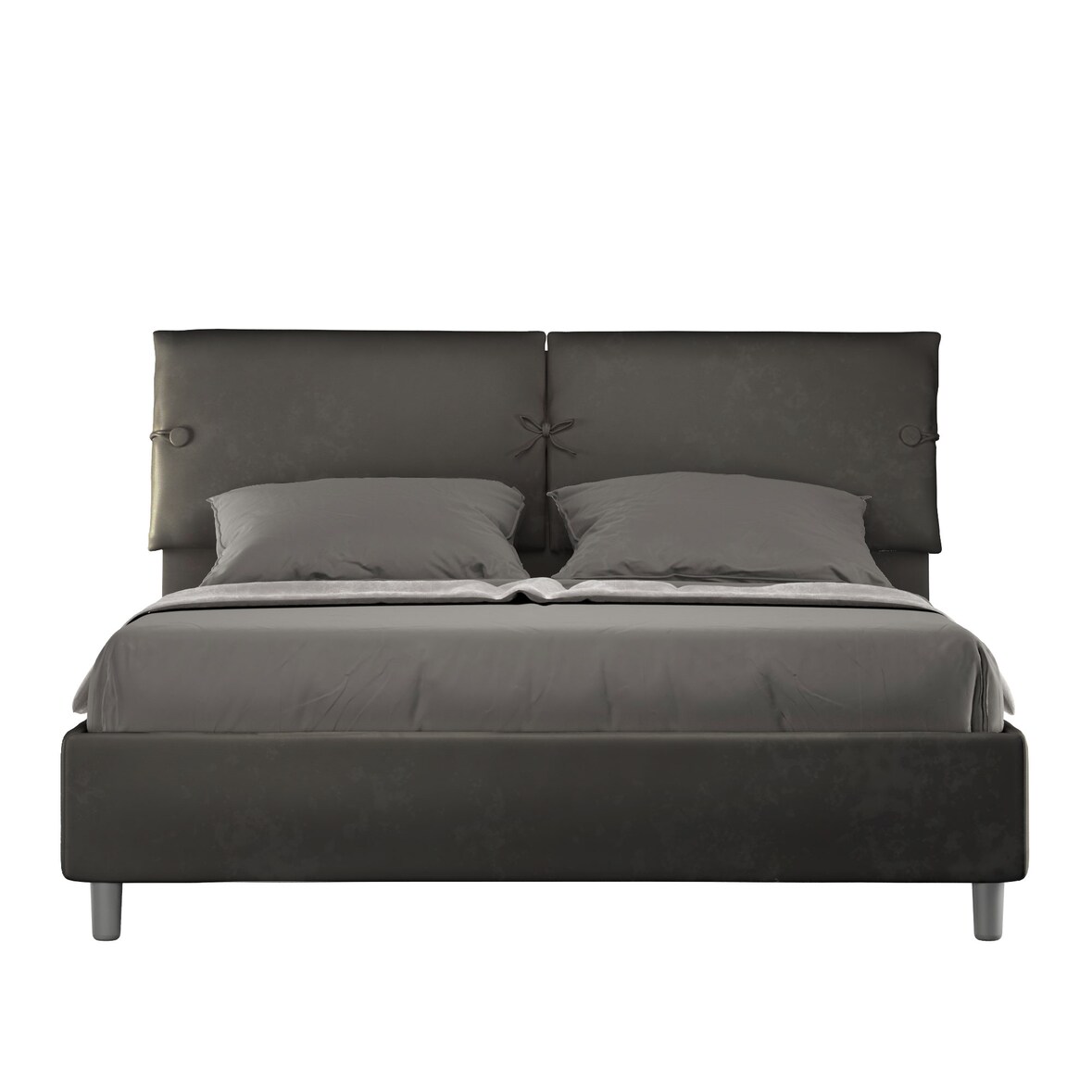 Letto con rete imbottito 160x200 microfibra grigio Sleeper