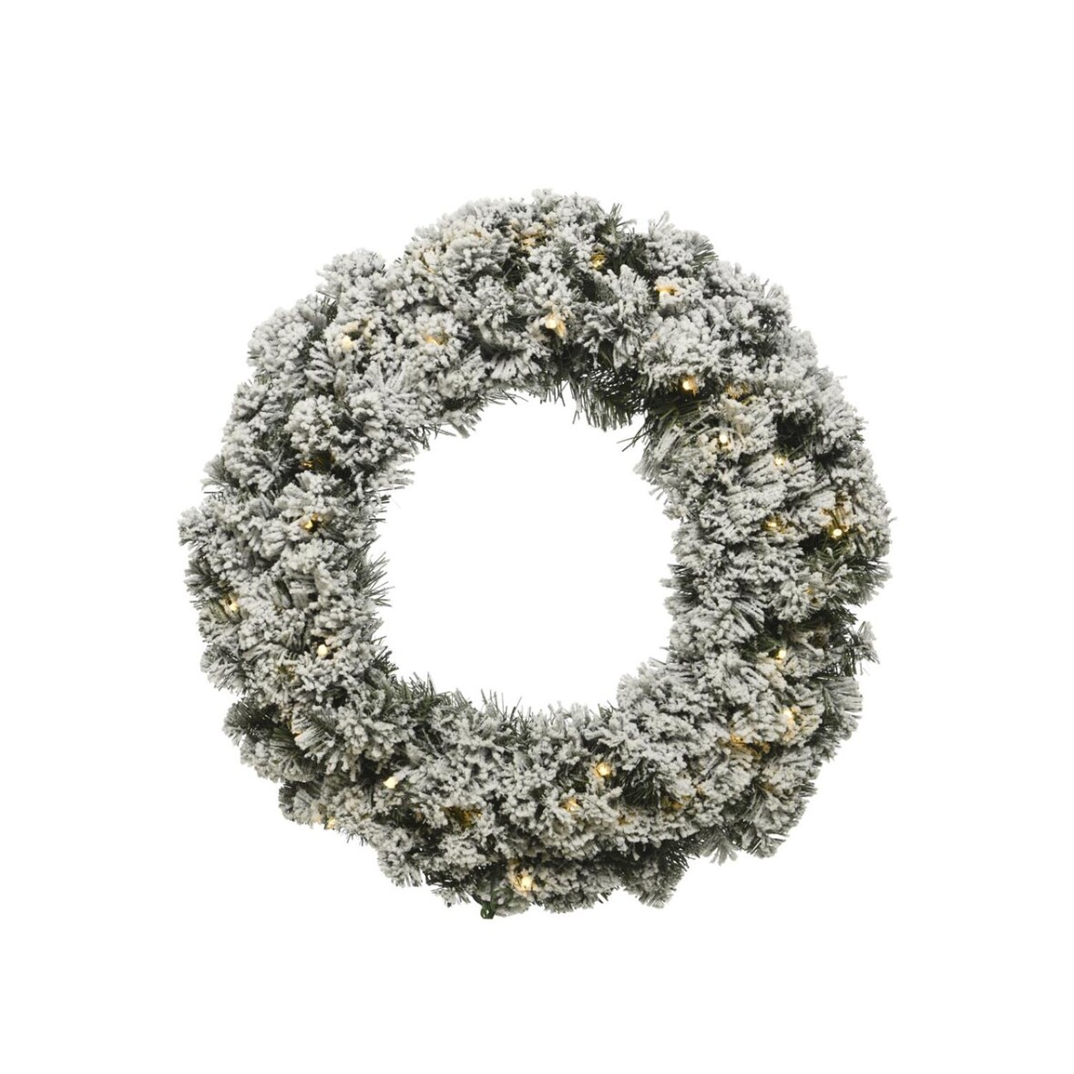 LED Tannenkranz Türkranz Advent beschneit beleuchtet 35cm Timer Batterie grün