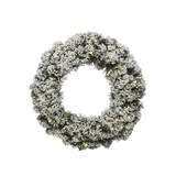 thumbnail of LED Tannenkranz Türkranz Advent beschneit beleuchtet 35cm Timer Batterie grün