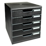 thumbnail of Exacompta 301414D 1x MODULO modulaire ladenbox met 5 gesloten laden voor A4+ documenten, Ecoblack, zwart
