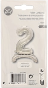 thumbnail of 24x Folienluftballon 73 cm silber `2` stehend