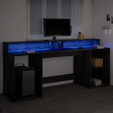 thumbnail of Bureau avec porte Chêne noir 200 x 55 x 91 cm Bois d'ingénierie Modèle Titan Panorama Stella