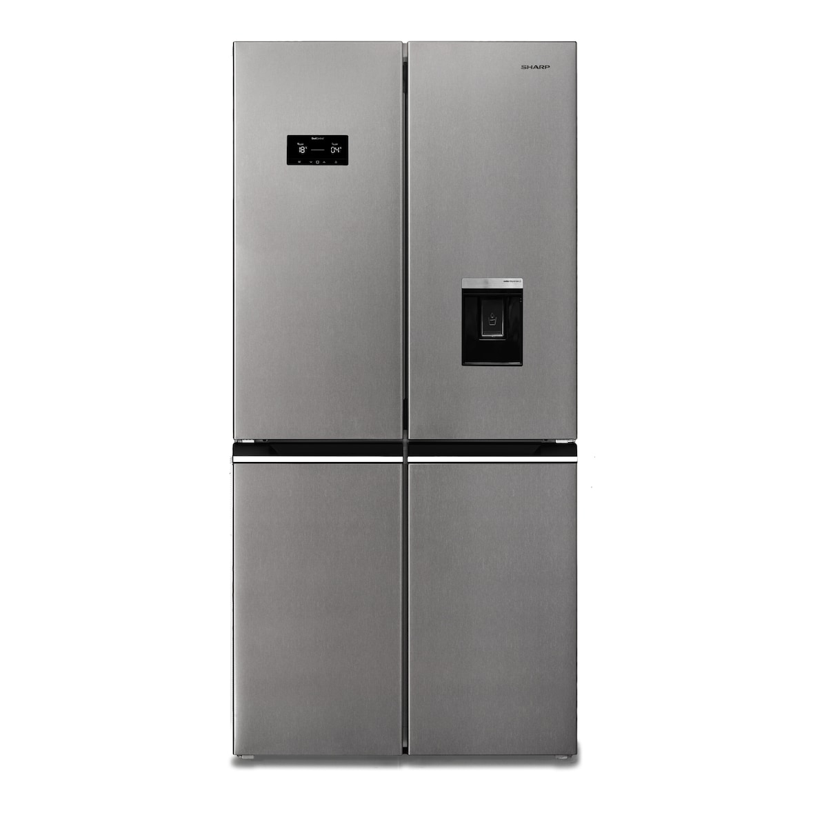 Sharp SJ-NFA35IHDPD-EU French Door Kühl-Gefrierkombination, Energieeffizienzklasse D (A bis G), Ped Inox