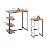 thumbnail of COSTWAY Bartisch mit Barhocker-Set, für 2 Personen Bartisch-Set mit 3 Staufächern, Vintage-Küchentheke