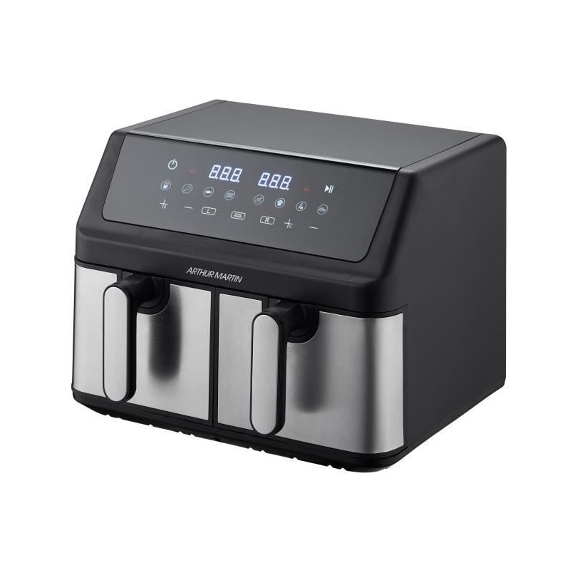 Friteuse Sans Huile - Arthur Martin - Airfryer Ampf9 - 2 Cuves De 4,5l - 2000w - Affichage Led