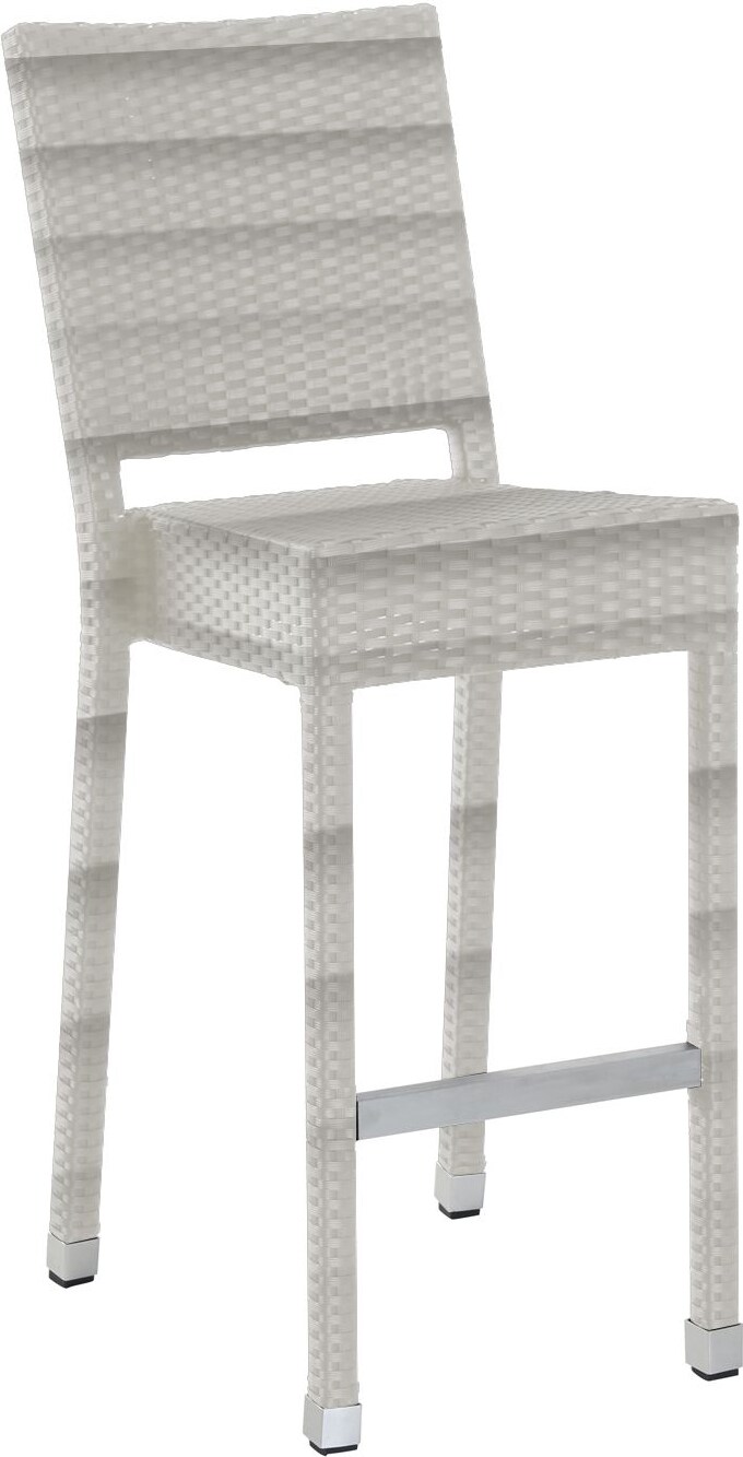 METRO Professional Sgabello da bar Barbados, alluminio/ PE rattan, 46 x 59 x 114 cm, impilabile, con poggiapiedi, grigio pietra