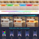 thumbnail of Nachttisch mit LED-Beleuchtung 50x40x60 Schlafzimmer Schubladen Offenes Fach Modern Kompakt Spanplatte Weiß