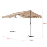 thumbnail of Helloshop26 - Toldo autoportante de doble vertiente 400 x 300 x 260 cm arena 03_0008295