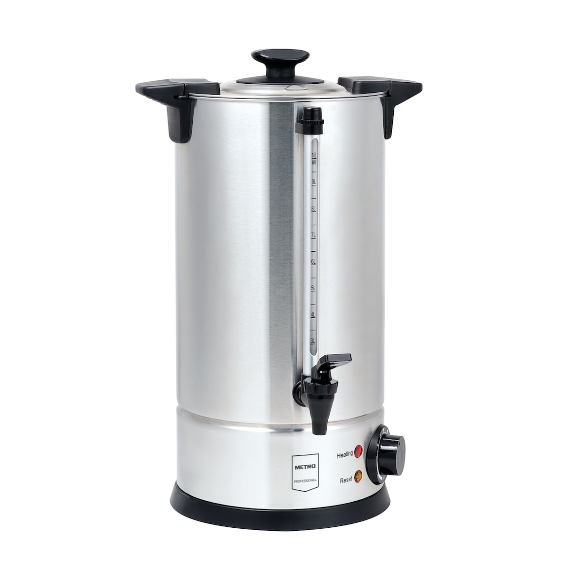 METRO Professional Wasserkocher / Glühweinspender GWB1006, Edelstahl, 6 L, 1300 W, 40 Tassen, mit Wasseranzeige, silber