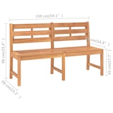 thumbnail of vidaXL Gartenbank 150 cm Massivholz Teak