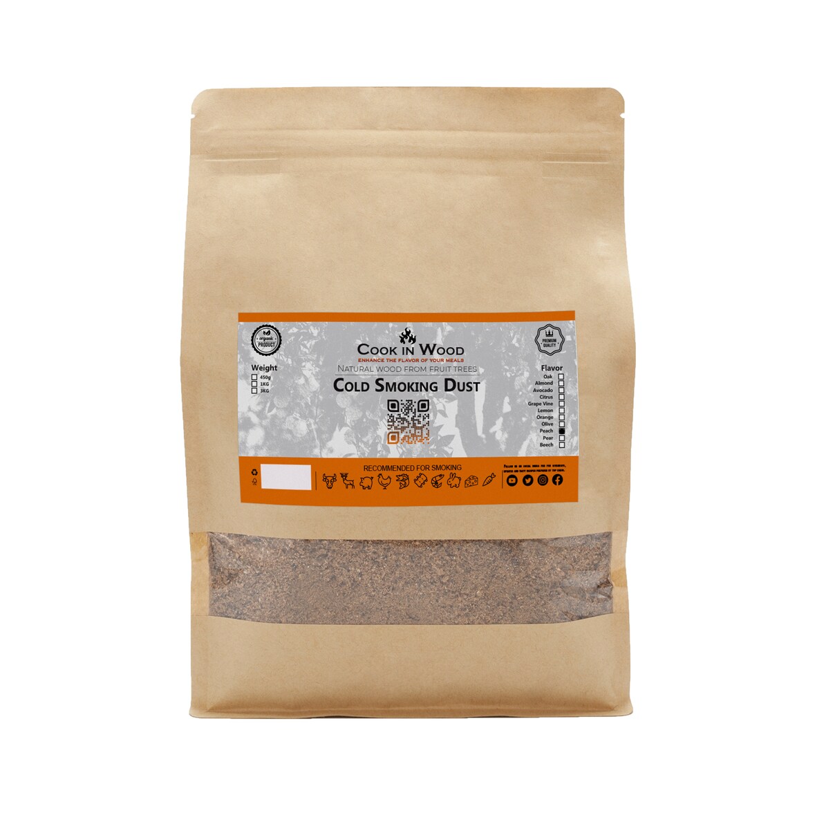 ⭐ Serrín para Ahumado de Melocotonero – Cook in Wood, 900g, 100% Natural y Sostenible ⭐