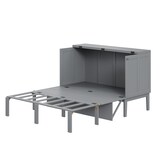 thumbnail of Vertikales Klappbett 140x200 mit Lattenrost, platzsparendes Wandbett, Hochschrank-Design, multifunktional, robust, einfach bedienbar, Grau