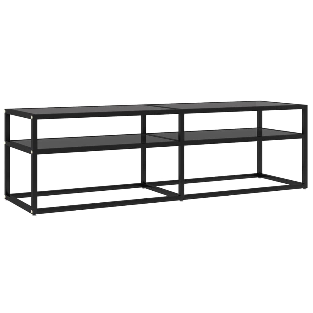 vidaXL TV-Schrank Schwarz 140x40x40,5 cm Hartglas