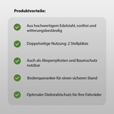 thumbnail of 2 x Fahrradanlehnbügel 117 x 80 cm Edelstahl 13 mm grau Fahrradständer Anlehnständer Parker Typ U