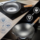 thumbnail of Wok Set aus Karbonstahl rund