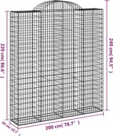 thumbnail of vidaXL Gabionen mit Hochbogen 2 Stk. 200x50x220/240cm Verzinktes Eisen
