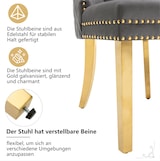 thumbnail of Merax Esszimmerstuhl, 6er set, Küchenstuhl, Wohnzimmerstuhl 6 Sts, Polsterstuhl, Stützbeine aus vergoldetem Edelstahl, Samt, Grau