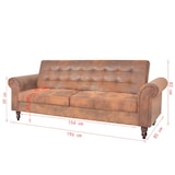 thumbnail of Helloshop26 - Canapé-lit convertible avec accoudoir 196 x 97 x 59 cm daim synthétique marron 02_0019646