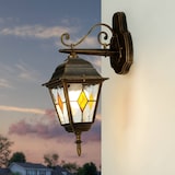 thumbnail of Licht-Erlebnisse Tiffany Außenleuchte SALZBURG in Kupfer Antik Aluminium Buntglas Vintage E27 H:43cm Wandlampe Haus, CX1209-39M