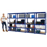 thumbnail of PROREGAL 4x Schwerlastregal Tiger | HxBxT 180x90x45 cm | Fachlast 265kg | Blau | Stecksystem Lagerregal Regalsystem 4 Stk.