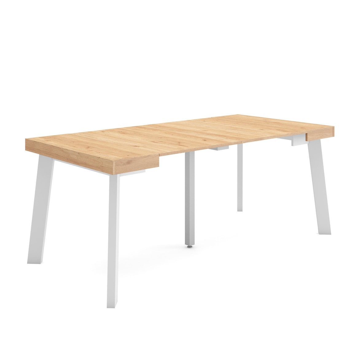Ausziehbarer Konsolentisch, 180x90x73cm, Für 8 Personen, Holzbeine, Moderner Stil, Eiche _ 268_6