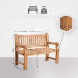 thumbnail of Teakbank 120 cm mit Abdeckhaube Jackson