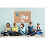 thumbnail of Tablón de anuncios de corcho antimicrobiano* Maya de Bi-Office, de 60 x 45 cm, de superficie de corcho, con marco de aluminio blanco