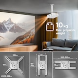 thumbnail of ONKRON Soporte Proyector Techo/Pared, hasta 10 kg, Inclinable et Giratorio, Base Proyector K3A-W Blanco