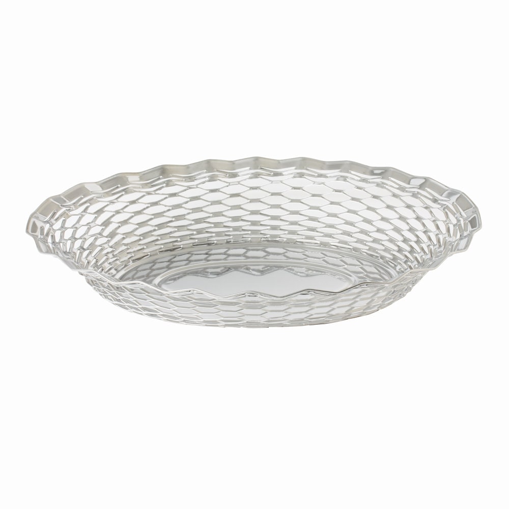 Corbeille à pain inox 30x24 cm -  Argent / Métallique Ovale Acier Inoxydable (inox  Roger Orfevre 30.00x24.00 cm