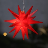 thumbnail of LED Lichterkette 3D Sterne Deko f. Außen Balkon 5 Mini Sterne Batterie Timer rot